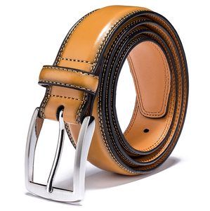Cinturón de Cuero Vacuno para Hombre, Estilo Casual, Hebilla de Aleación, Cinturón de Cuero Genuino, Duradero, Moldeado en una Sola Pieza - Product Image 1