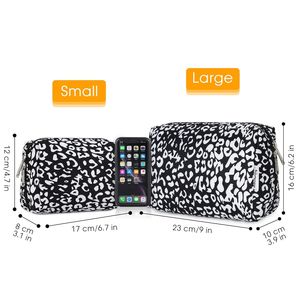 Piccola Borsa Cosmetica con Stampa Ghepardo e Cerniera, Graziosa Pochette da Viaggio con Scomparti, Mini Borsetta per Accessori - Product Image 5