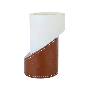 Support de brûleur de Bakhoor ZaharaCraft, porte-encens artistique fait main en bois et cuir avec motif multicolore arabe vibrant pour - Product Image 1