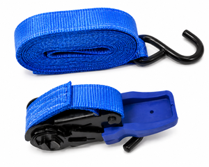 PROVINA Blue Polyester Ratchet Strap Aluminum Handle <b>S</b> <b>Hooks</b> 25mm Width 3m Length 800kg Breaking Strength for Secure Loading - Product Image 2