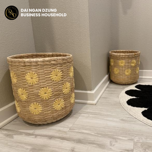 Panier de rangement multifonctionnel vintage en jonc de mer, tressé à la main, à trois niveaux, avec mécanisme coulissant, pour cuisine, salle de bain et vêtements - Product Image 1