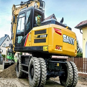 Excavatrice sur pneus haute performance SY155W, 13,5 tonnes, moteur puissant neuf, construction robuste, conçue pour les travaux lourds - Product Image 1