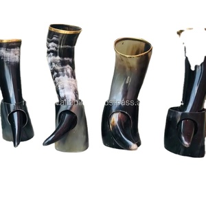 Cuerno vikingo artesanal natural de alta durabilidad Accesorios para vasos pulidos de excelente calidad - Product Image 1