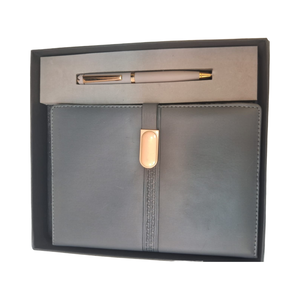 Set de Regalo Empresarial Personalizado con Cuaderno A5 de Cuero PU Negro, Bolígrafo y Caja Hecha a Mano con Logotipo Personalizado para Regalos de Graduación y Año Nuevo - Product Image 1