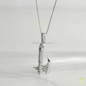 High Quality Sword Jewelry Pendant With Brilliant Stone Detail And Luxury Hip Hop Finish - Product Image 1