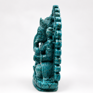Statue de Ganesha sculptée à la main en apatite, 9 pouces, pierre précieuse naturelle, décoration hindoue, sculpture spirituelle unique en son genre - Product Image 4