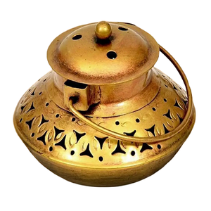 Brûleur d'encens en laiton pur de haute qualité avec finition polie, brûleur traditionnel en laiton vintage pour la décoration de la maison - Product Image 4