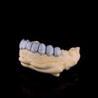 Luxueux Hip Hop Grillz Diamant Dents Invisible Réglage 925 Sterling Sliver Personnalisé Moissanite Diamant Grillz
