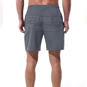 Men's Solid <b>Colour</b> Quick Dry Elastic Waist Bermuda Shorts With Pockets Casual Sport Wear Custom Design and Logo Print - Product Image 4