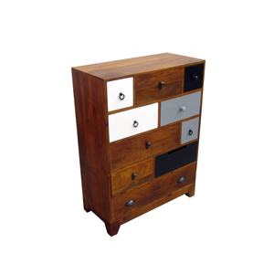 Mid-Century Modern Scandinavian Solid Wood Multi-Drawer Chest 80cm Dresser Eclectic Grey White Black <b>Tall</b> Slim Storage <b>Cabinet</b> - Product Image 4
