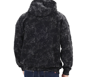 Sweat-shirt en molleton à capuche et demi-zip pour homme, coupe classique, motif uni noir et gris, décontracté, pour l'automne - Product Image 3