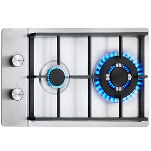 เตาแก๊สแบบฝังขนาด 12 นิ้ว 2 หัวเตา กำลังไฟสูงสุด 12250 บีทียู สแตนเลสสตีล ใช้ได้ทั้งแก๊ส LPG/NG แบบติดตั้งบนโต๊ะ - Product Image 1