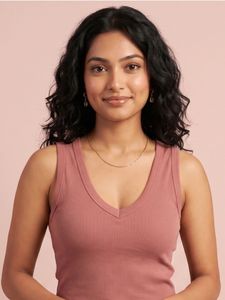 Women SOLID Pink Ribbed V Neck <b>Top</b> Casual <b>Short</b> <b>Sleeve</b> Slim Fit <b>Knit</b> Shirt <b>Ladies</b> Fashion Basic Everyday Wear Stretchy <b>Top</b> - Product Image 5