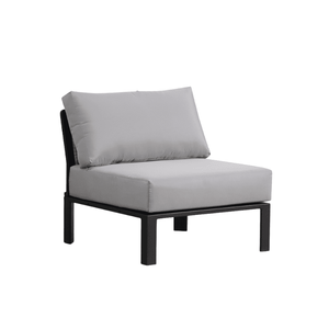 Sillón de Exterior Contemporáneo con Cojines de Tela Gris y Estructura de Aluminio, Resistente a la Intemperie, para Jardín - Product Image 6