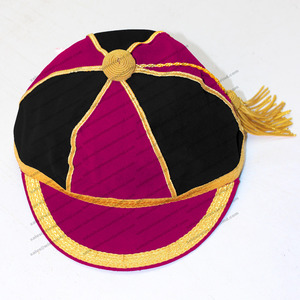 Gorra de Honor de alta calidad, uniforme de graduación rojo y verde con trenza y borla para adultos escolares - Product Image 6