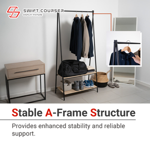 Multi-Functional Modern 2 Tier for Metal & Wood Shelves Floor Standing Clothing <b>Rack</b> - Product Image 4