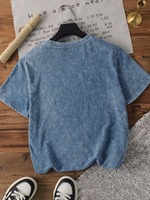 Camiseta de manga larga con cuello en V para mujer, estilo vintage, corte regular, con estampado de números, moderna, informal, de manga completa, tela de malla, estampado digital personalizado