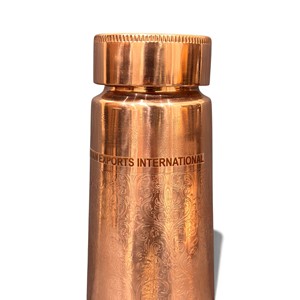 Bouteille d'eau en cuivre à motifs floraux de luxe, exportée par Indian exports international. (Cuivre pur certifié) - Product Image 4