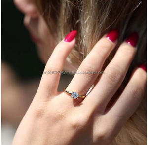 IGI/GIA Lab Grown Cut Diamond Vintage 14K Anillo de boda/compromiso amarillo Unisex Oro blanco fino para fiesta de aniversario-Worthy - Product Image 2