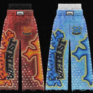 Men's Hip Hop Harem Pants Elastic Waist Sublimation Print Crystal <b>Decoration</b> Lightweight Polyester Summer Streetwear Joggers - Product Image 5