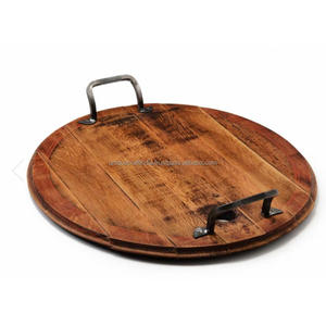 ถาดไม้เคลือบอีนาเมลคุณภาพระดับพรีเมี่ยมดีไซน์ดอกไม้ทาสีด้วยมือทนทานพร้อมที่จับง่ายสำหรับห้องครัวและโต๊ะ - Product Image 3