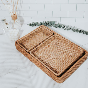 Vietnam Best Selling <b>Cheap</b> Price Wholesale Rectangular square Rattan Serving Trays for Export - Product Image 2