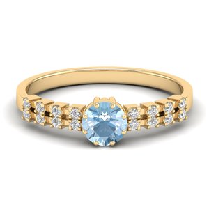 Bague REYES en argent sterling 925 avec pierre précieuse aigue-marine ronde taille brillant 0,5 carat, certifiée GRA, bijoux en moissanite – Prix de gros - Product Image 6