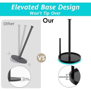 Portarotolo da Cucina Autoportante in Acciaio Inossidabile da Appoggio con Base Pesante Antiscivolo - Product Image 1