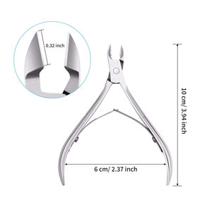 Silver Cuticle Trimmer Nippers Cutter Tool Stainless Steel Nail Cuticle Scissors Remover with <b>Pointed</b> Precision Blade Profession - Product Image 3