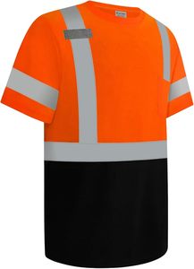 Custom Logo Utility T <b>Shirt</b> With Pocket Reflective Tape Outdoor Workwear Training Apparel <b>100</b>% <b>Polyester</b> & Cotton - Product Image 3