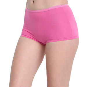 Culottes sans couture taille mi-haute pour femme, qualité supérieure, en coton et élasthanne tricoté, couleur rouge unie, style basique, lavables en machine - Product Image 5