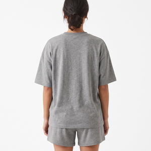 Ensemble t-shirt et short en coton surdimensionné pour femme, léger, tendance, avec logo personnalisé - Product Image 6