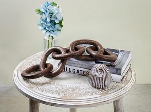 Decoración de cadena de madera para el hogar, nudo de madera hecho a mano para mesa de centro, sala de estar, estilo rústico - Product Image 2