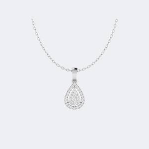 OBERON JEWELS Collar con Colgante de Lujo para Mujer, con Diamante Cultivado en Laboratorio de Corte Pera de 0.50CTW, Chapado en Oro de 10k, Certificado IGI, con Halo - Product Image 2