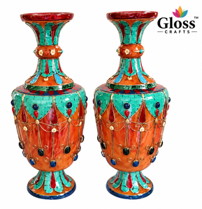 Vase de sol de luxe en marbre crème, style artisanal, motif floral sculpté, pour mariage traditionnel, maison, hôtel, restaurant, finition argentée - Product Image 3