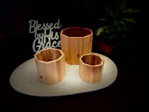 Pot de fleurs en bambou artisanal, moderne, léger, durable, écologique, grande capacité, design de jardin, mettez en valeur vos plantes préférées - Product Image 1