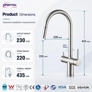 Rubinetto da Cucina Estraibile 3 Vie con Filtrazione Acqua Potabile 2 in 1 in Acciaio Inox 304 con Marchio Personalizzato - Product Image 6