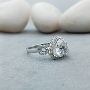 D'VINS JEWELS Bague de fiançailles et de mariage tendance en forme de cœur, taille brillante, couleur D, or rose, certifiée - Product Image 5