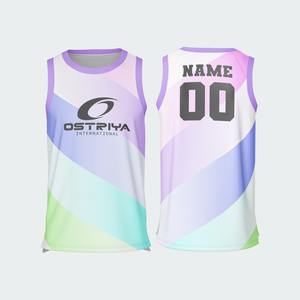 Maillots de basket-ball personnalisés en gros, ensembles de maillots avec impression par transfert thermique, logo personnalisé, antibactérien - Product Image 4
