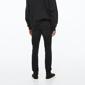 Jeans de Mezclilla Negros Desgastados de Corte Slim para Hombre, Pierna Recta, Algodón, Estilo Casual Otoñal, 100% Calidad - Product Image 2