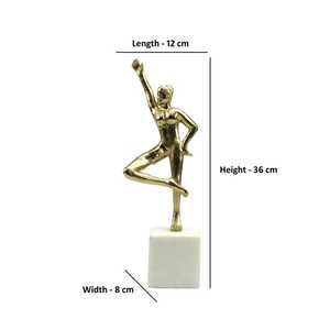36cm H X 8cm W X 12cm L Golden <b>Figurative</b> Sculpture Dancer Aluminium Base Modern Artistic Handmade Eco-Friendly Tabletop Decor - Product Image 2