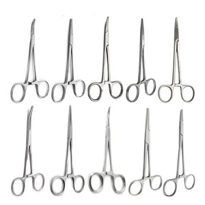 ชุดเครื่องมือผ่าตัดและจับเข็ม 12 ชิ้น ทำจากสแตนเลส สำหรับทันตกรรม/สัตวแพทย์/การแพทย์ แบบตรงและแบบโค้ง - Product Image 1