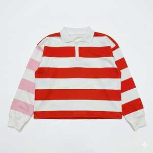 Factory <b>Collar</b> Design Striped Long Sleeve Men 100% Cotton Oem Service Polo <b>T</b> <b>Shirts</b> Manufactures Unisex Rugby Stripes Polo <b>Shirt</b> - Product Image 2
