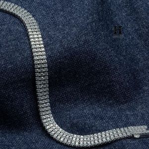 Luxury Multi-Row Tennis Bracelet, 3-Row <b>Silver</b> Tone Cubic Zirconia Chain <b>for</b> <b>Men</b> - Product Image 4