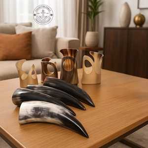Organic Eco-Friendly Carved Viking <b>Drinking</b> <b>Horn</b> with Animal Design-Medieval Beverage Container for Art Collectibles - Product Image 5