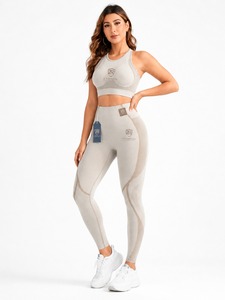 Custom Logo OEM ODM Low MOQ Factory Direct Sale <b>Crop</b> <b>Top</b> 2-Piece Set Eco-Friendly Breathable Quick Dry High Waist - Product Image 6