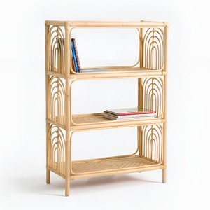 Étagère d'angle en rotin, étagère de rangement peu encombrante, étagère décorative pour livres, organisation de la maison - Product Image 5