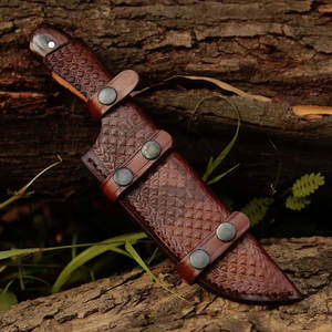 Couteau à lame fixe de marque haut de gamme, couteau de chasse artisanal en acier Damas, couteau de camping en plein air, couteau de survie avec manche en bois Venge - Product Image 6