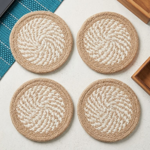 Eco Friendly Braided Fabric Drink <b>Coaster</b> 5 Inch <b>Heat</b> Resistant Coffee Mug Pad Modern Design for Caf Restaurant Hotel - Product Image 1