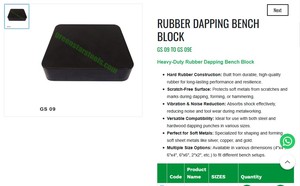 Rubber Dapping <b>Bench</b> Block Heavy Duty Shock Absorbing Jewelry Forming Tool <b>Metal</b> Shaping Pad Multi Size |Item No GS-09 - Product Image 3